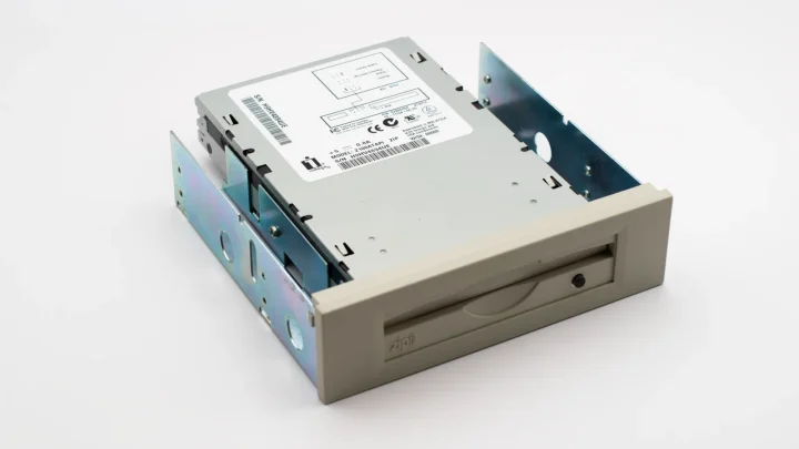 Classic internal Zip drive for data storage and transfer.